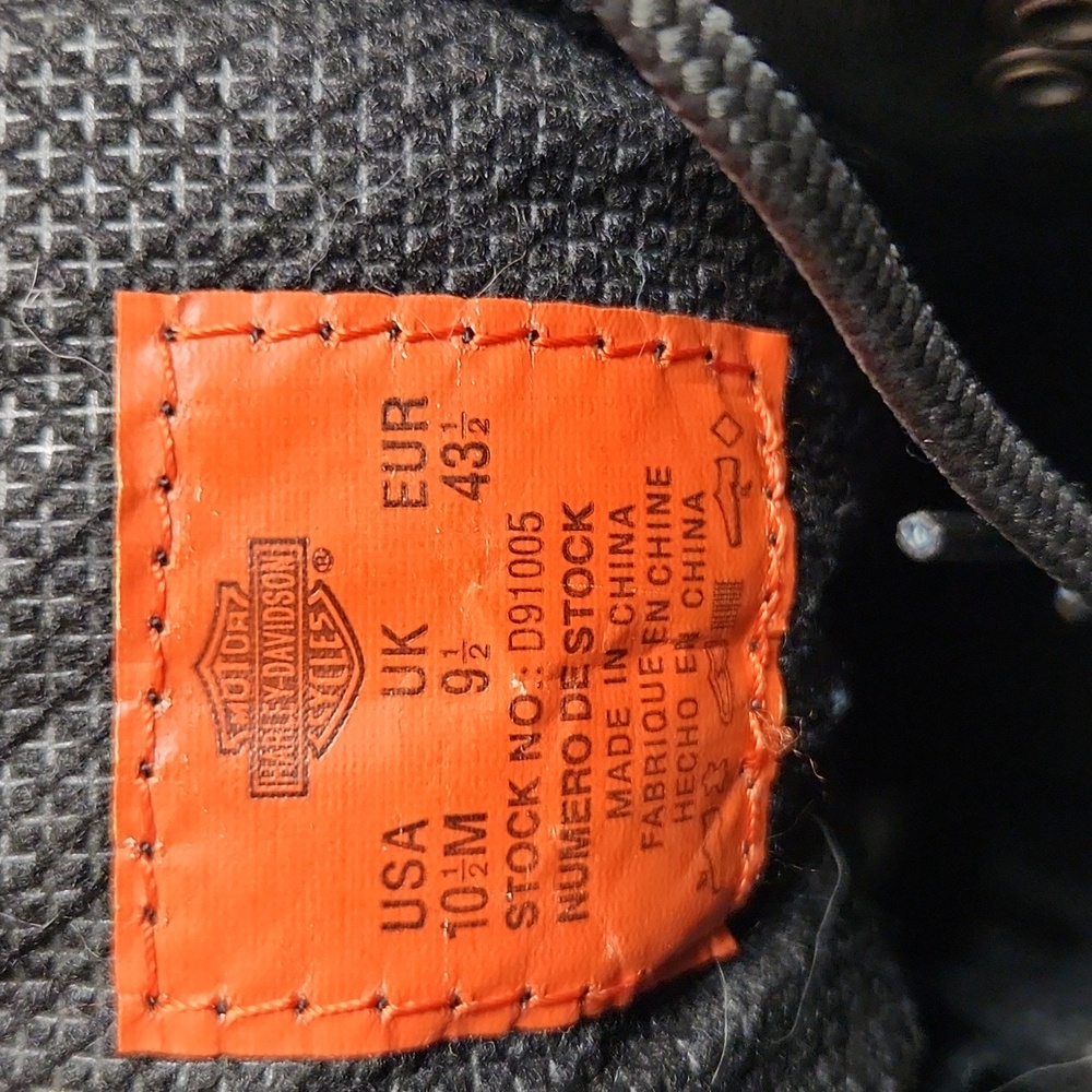 Harley-Davidson Badland Black Leather Motorcycle Riding Boots (M Size 10.5) - Picture 14 of 15